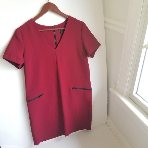 Topshop Dresses & Skirts - Topshop Crepe Shift Dress Zip Pockets Zip Back 8
